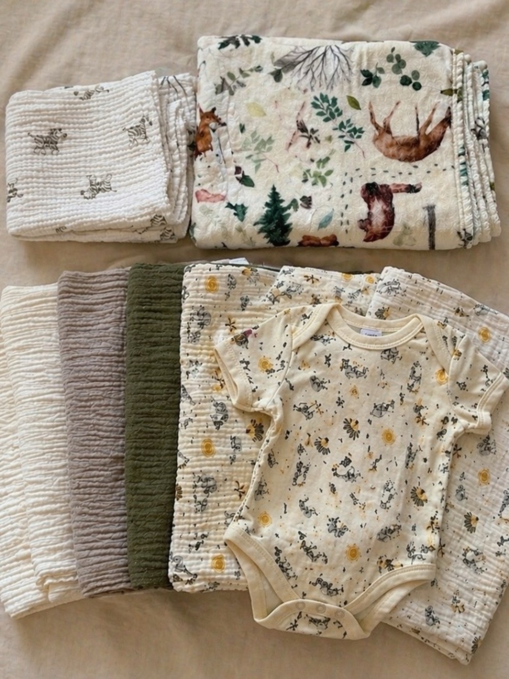 Little unicorn muslin swaddle + baby blanket bundle